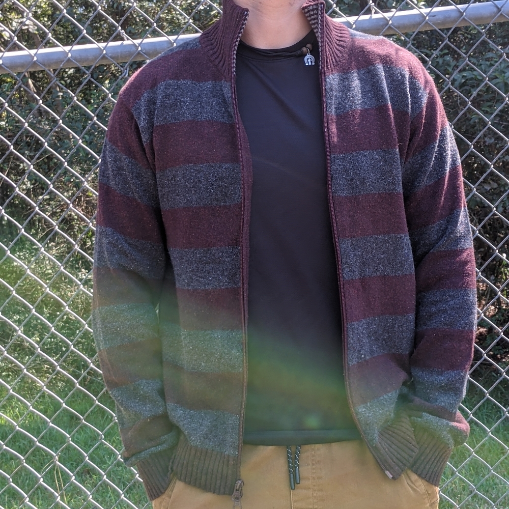 Gap striped zip up turtle neck